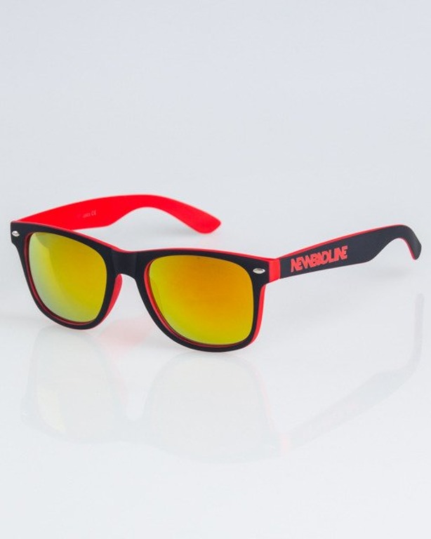 OKULARY CLASSIC INSIDE BLACK-RED RUBBER RED MIRROR 1326